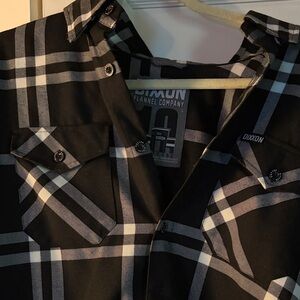 DIXXON Black and White Plaid Flannel Shirt